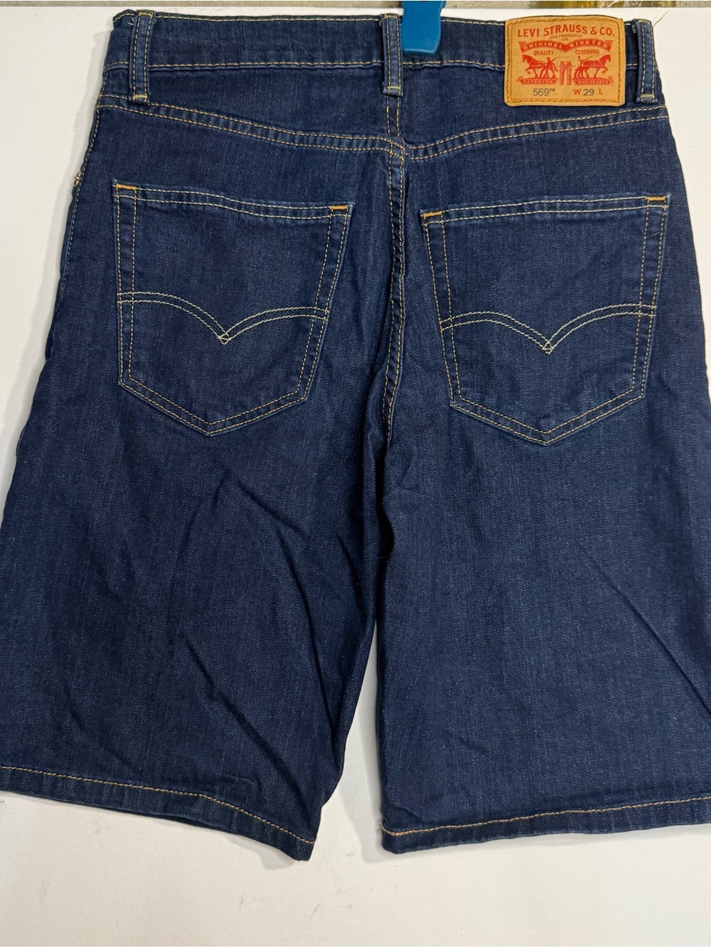 Levi's Navy Blue Men's Denim Shorts with Back Pocket Stitching